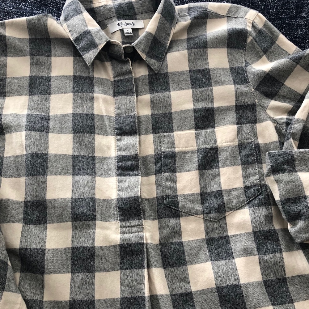 Madewell Flannel Popover Blouse